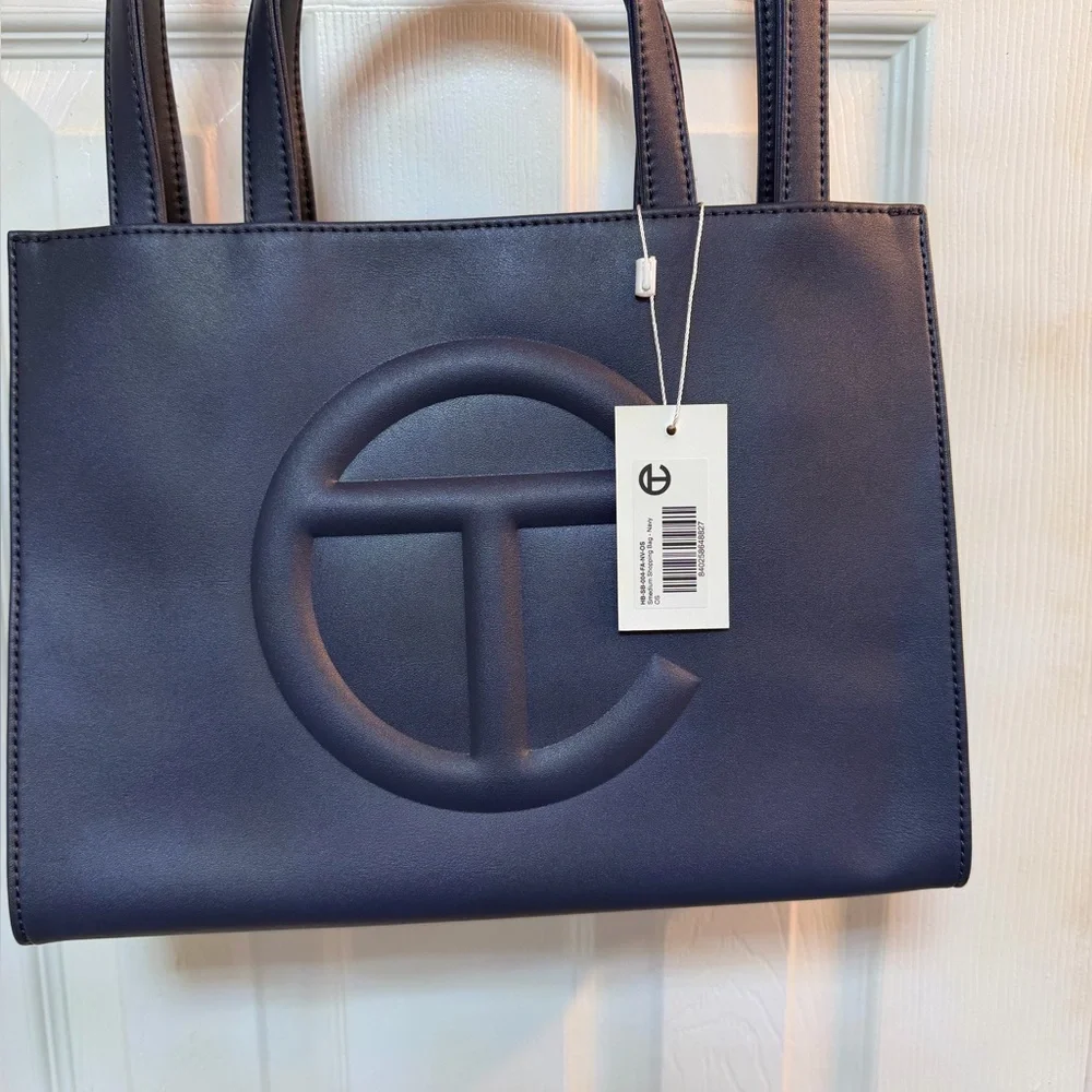 Telfar Schmedium Navy Blue Shopping Bag - Picture 10 of 14